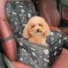 Siège d'auto pour chien avec poches de rangement, siège avant de voiture rehausseur Durable anti-rayures pour chien de petite et moyenne taille